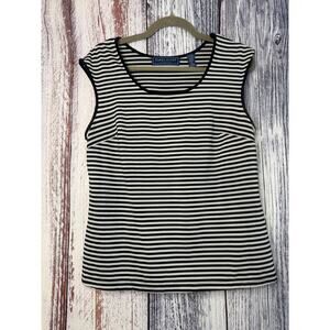 Karen Scott Black & White Sleeveless Top Size Medium